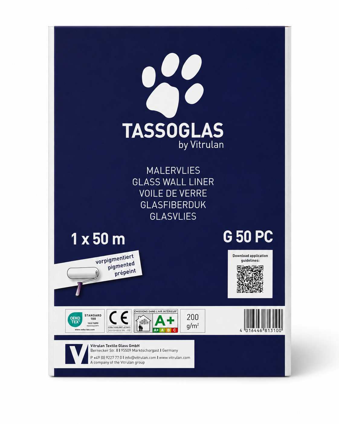 TASSO Grundet glasfilt 200Gram 50x1 Meter