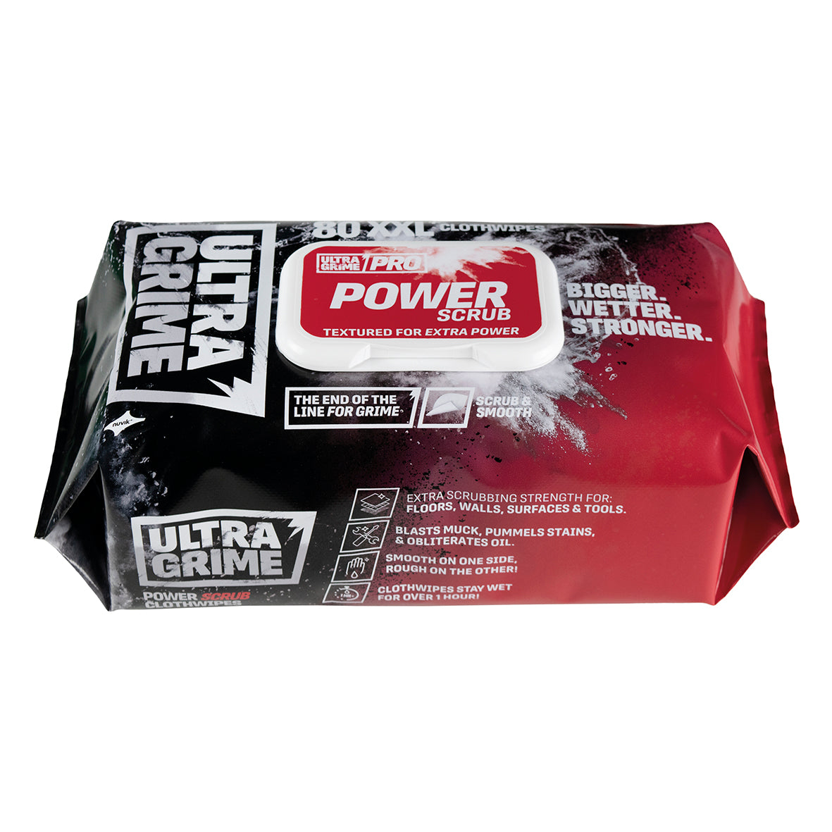 UltraGrime Pro Power XXL+ Scrub Wipes pk. m/80stk