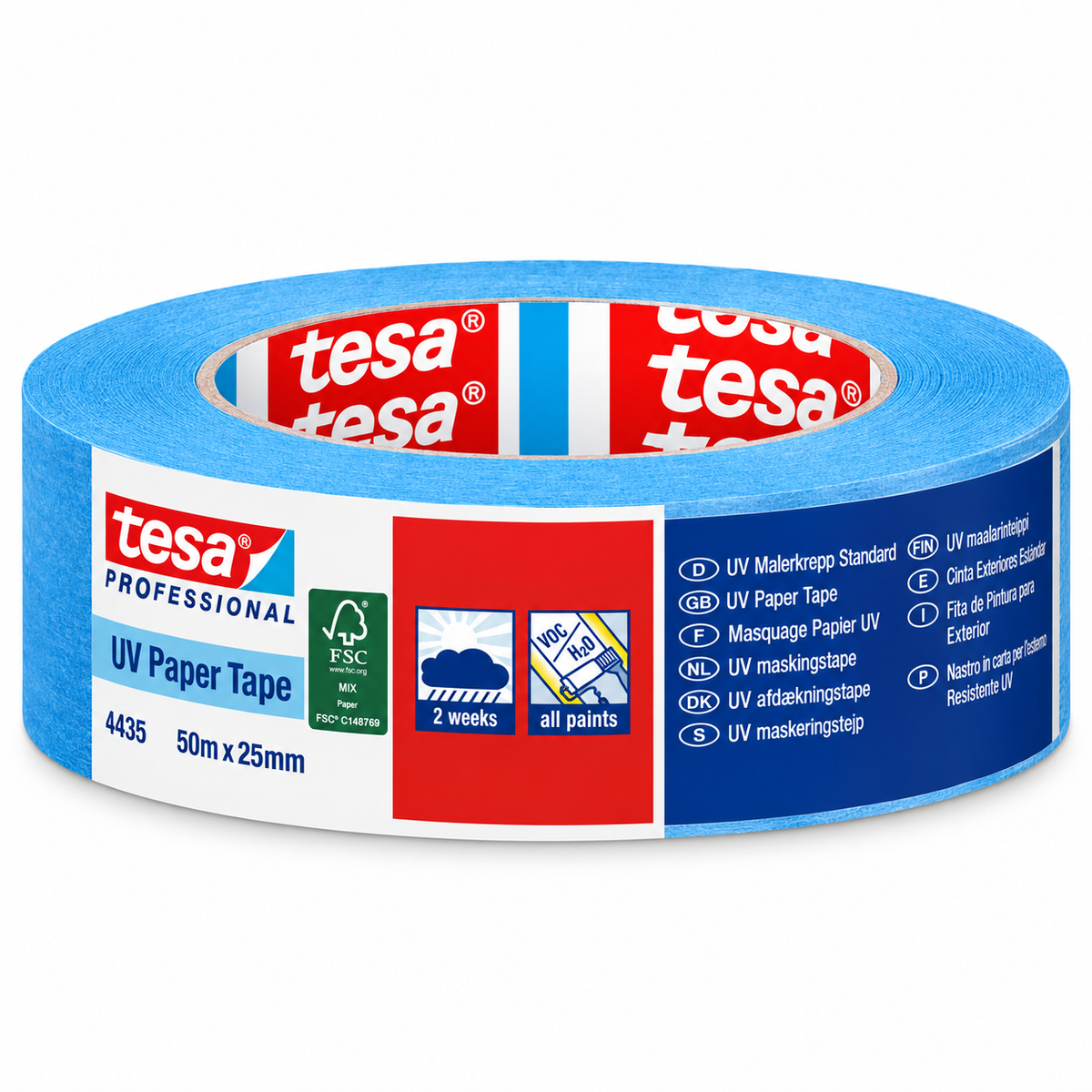 Tesa UV Tape (Blå) 25 mm x 50 meter (klæbemasse af naturgummi)