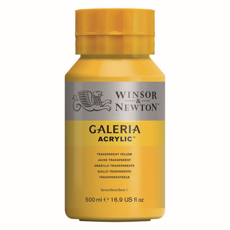 Winsor & Newton Galeria Transparent yellow Akrylfarve 500 ml