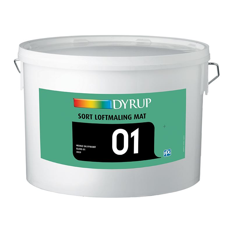 DYRUP Loftmaling Glans 01 Mat Sort 10 Liter