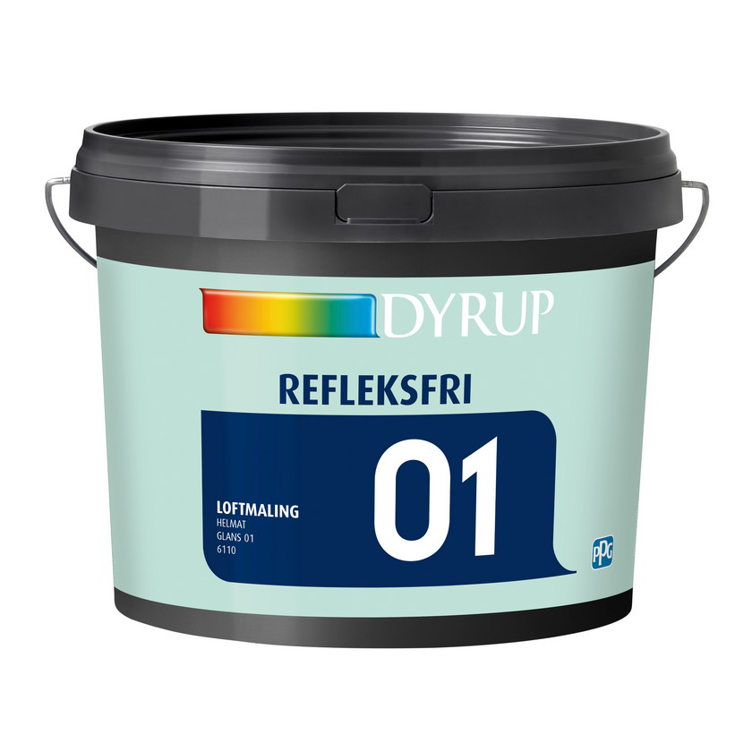 DYRUP Loftmaling Refleksfri Lys Råhvid 8014 Glans 01 10 Liter - Hvid