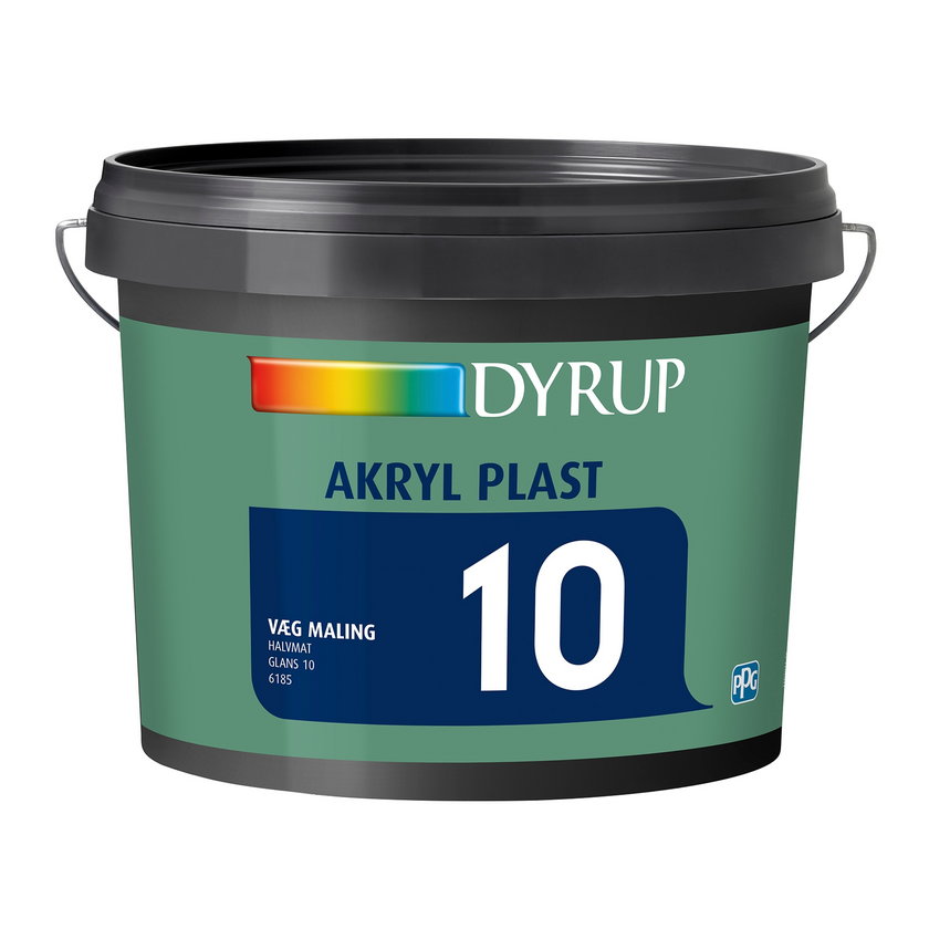 DYRUP Vægmaling Akryl Plast Glans 10 10 Liter - Lys Råhvid