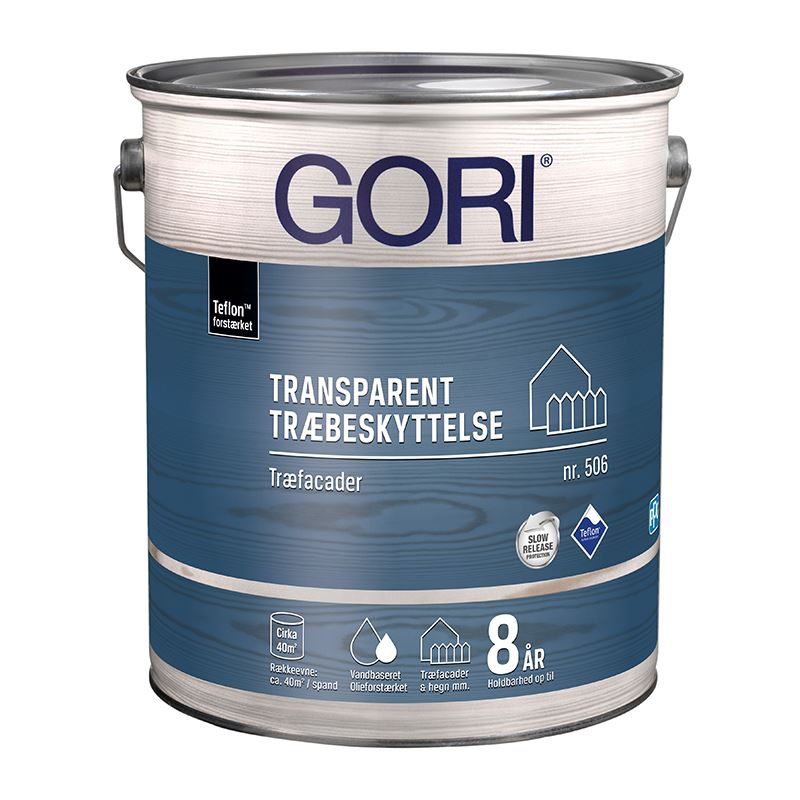 GORI Transparent Træbeskyttelse Træfacader 506 5 Liter – Tryk Grøn